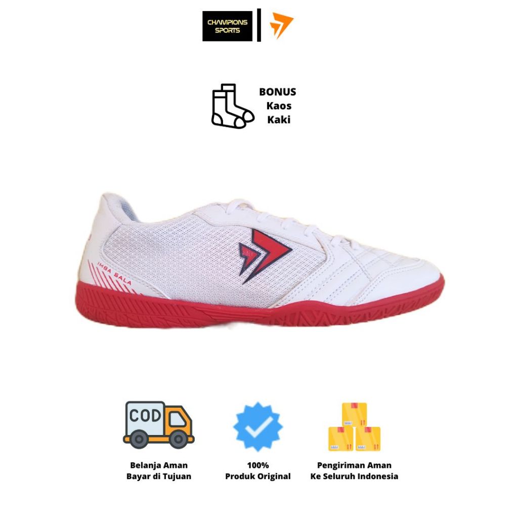 (PROMO SEVSPO) Sepatu futsal sevspo Imbasala Lite White -  nyaman untuk kaki lebar dan anti licin