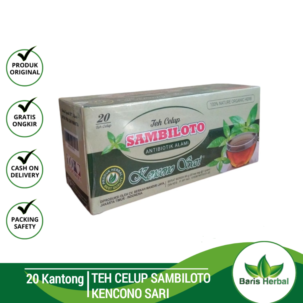 

Teh Celup Sambiloto || Anti Biotik Alami isi 20 Kantong