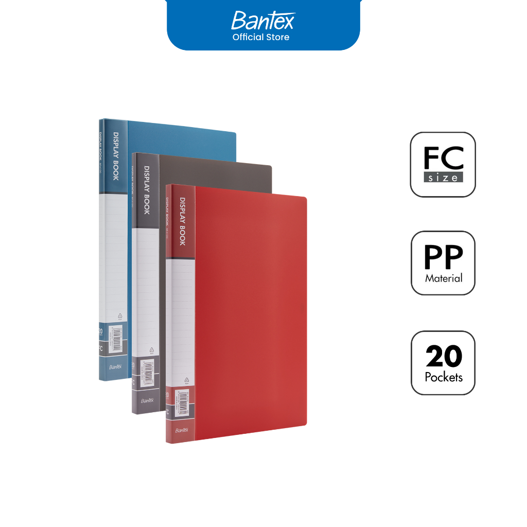 

Bantex Display Book 20 Pocket / Clear Holder Folio Bahan PP Anti-Static BF4100