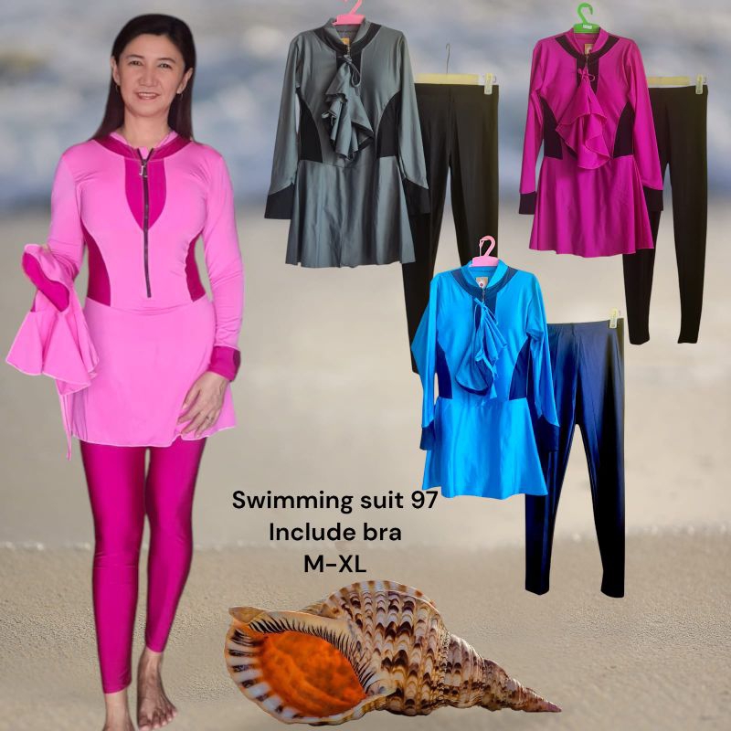 stelan baju renang hijab sz M-XL remaja/dewasa baju renang wanita baju renang cewek baju renang hija