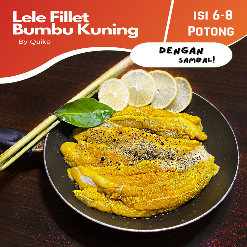 

QUIKO Ikan lele filet bumbu kuning TANPA SAMBAL tanpa tulang tanpa duri (langsung dari peternak)