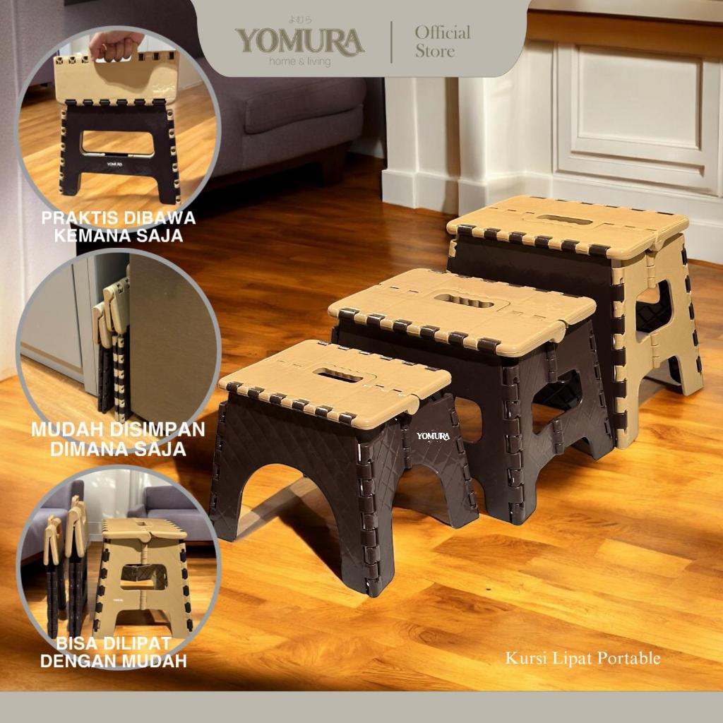 YOMURA Kursi Lipat Portable Genggam/ Kursi Jongkok Praktis/ Kursi Camping/ Kursi Lipat Serbaguna/ Ku