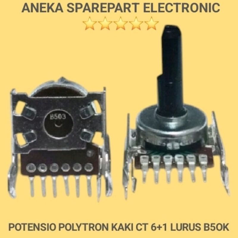 POTENSIO POLYTRON KAKI LURUS CT 6+1 B50K