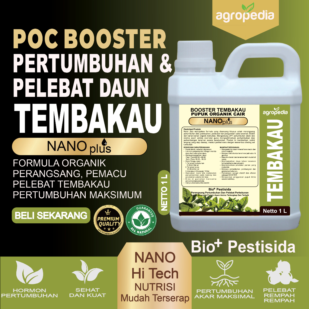 AMINO BOOSTER Pupuk Tembakau, Perangang Daun Tembakau, Pupuk Pelebat Tembakau, Pupuk Penyubur Pohon 