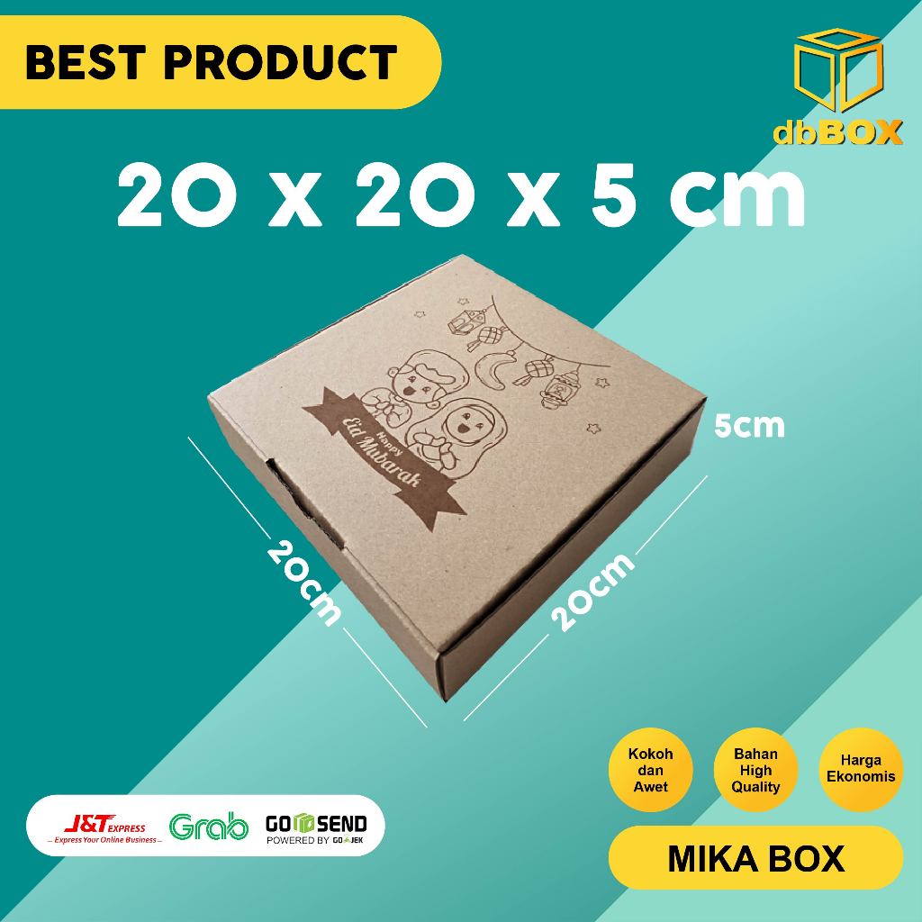 

( 10 Pcs ) Kardus uk. 20x20x5 cm + LOGO IDUL FITRI...Die Cut untuk kotak Aksesoris dll, model box pizza