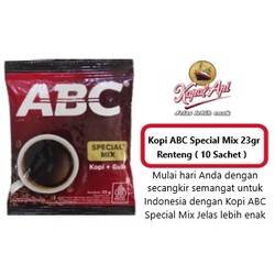 

KOPI ABC KOPI SPECIAL MIX SACHET 23 GRAM (10 SACHET / RENCENG)