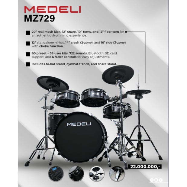 Drum Elektrik Medeli MZ729 Original