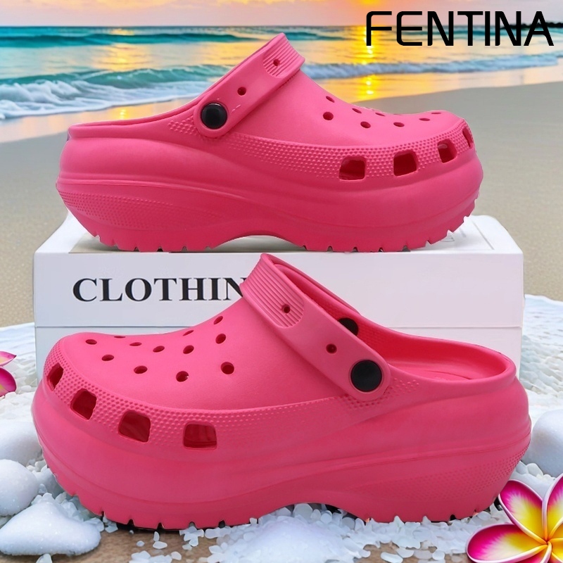 FENTINA Sandal Kodok Wanita Kekinian Sandal Jelly Wanita Selop Sandal Baim Wanita Wedges