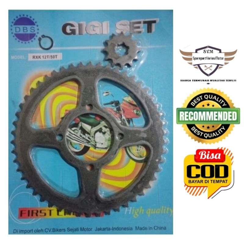 GEAR SET 50T JUPITER Z RX KING VEGA R FORCE 1 GIR DEPAN BELAKANG 50T