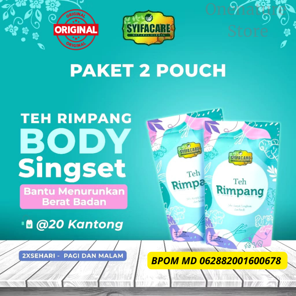 

Paket 2 pouch teh rimpang syifacare body singset bantu menurunkan berat badan