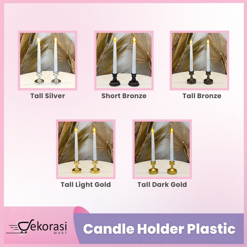 Candle Holder Plastic/jual satuan/tempat lilin plastik/candle holder/dekorasi meja/lilin led/lilin p