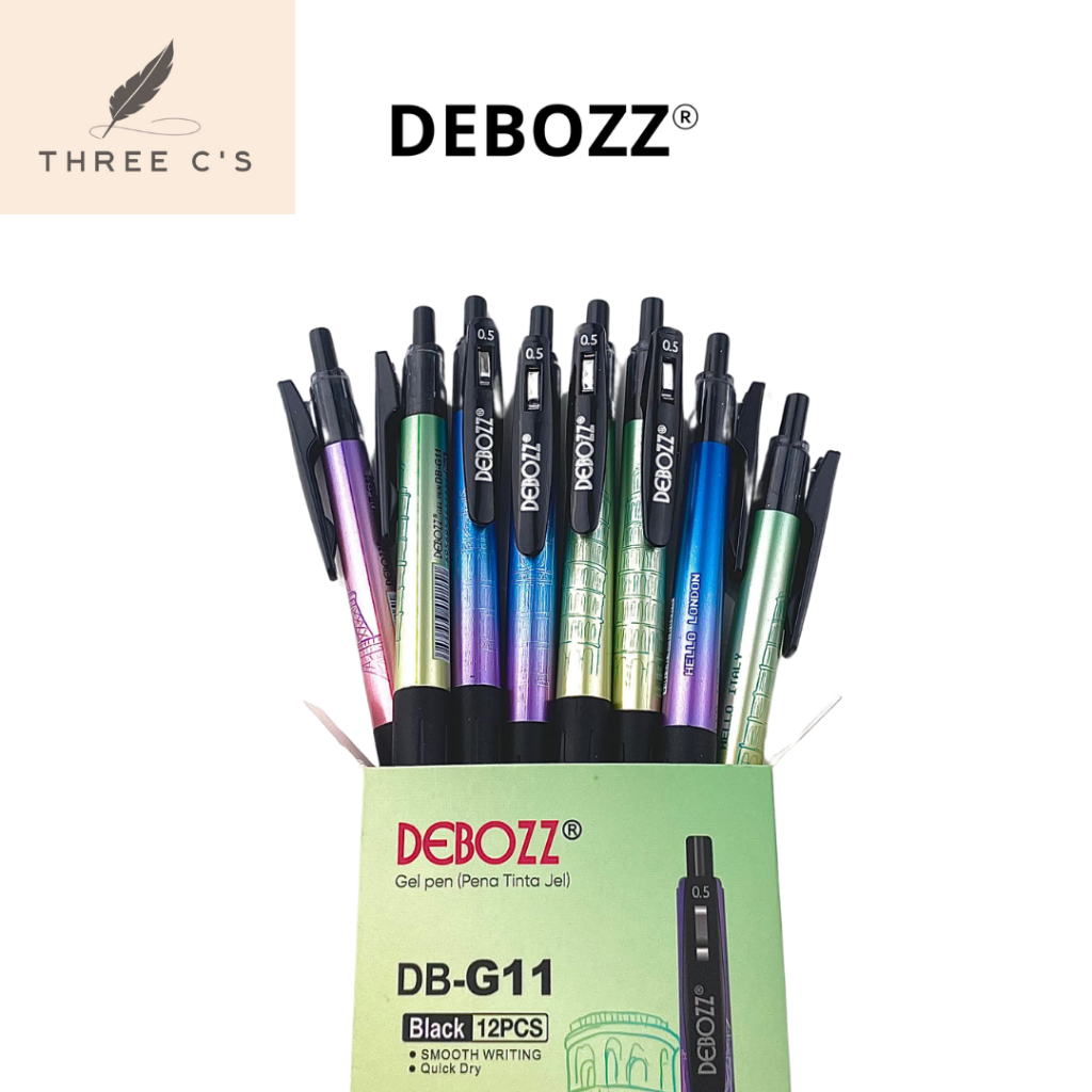 

Pulpen Pena Gel Pen Hitam 0.5 1 Pack 12pcs DEBOZZ DB-G11