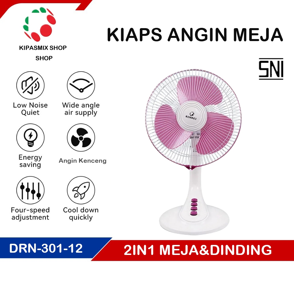 COD Kipas Angin Duduk 12 Inch Hemat Deskfan Rinrei 12in 12inci Meja 12inch Daya Desk Fan Murah Bisa 