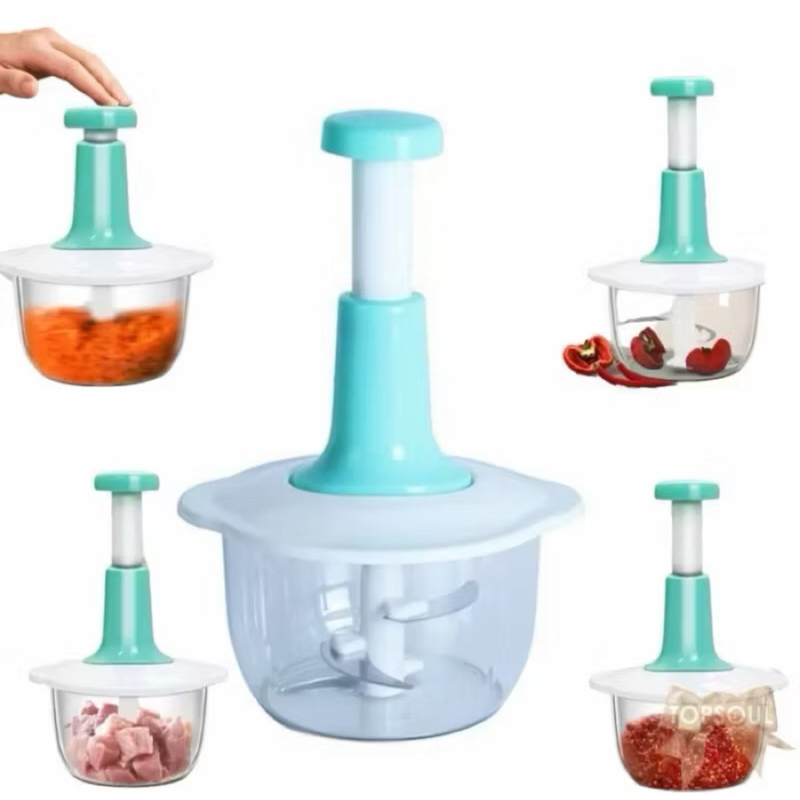 Blender press manual 3 mata pisau / chopper penggiling daging buah sayuran manual