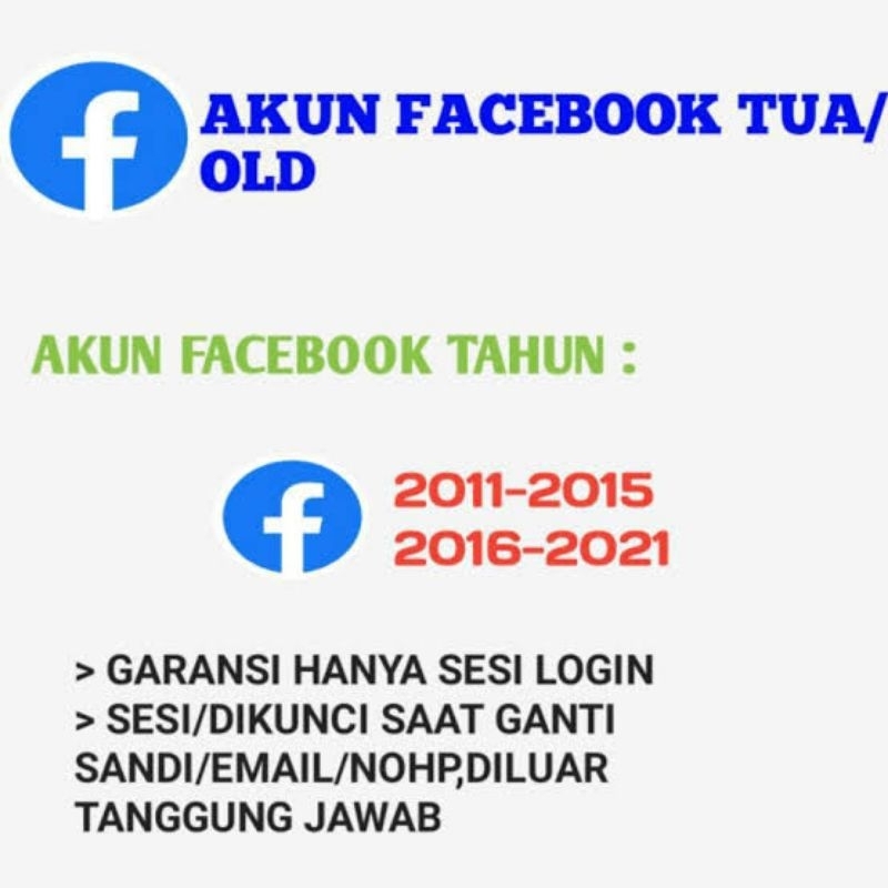 AKUN FB OLD / TUA MUDAH UNTUK LOGIN DAN BERGARANSI