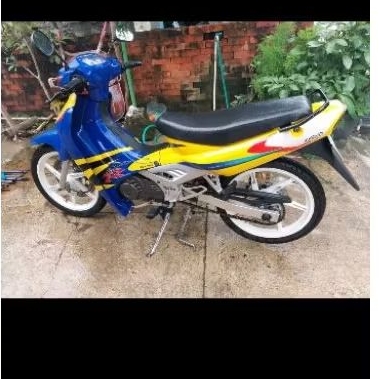 SUZUKI SATRIA R 120 SURAT LENGKAP STNK BPKB PAJAK ON TANGAN PERTAMA ASLI KUNING BIRU