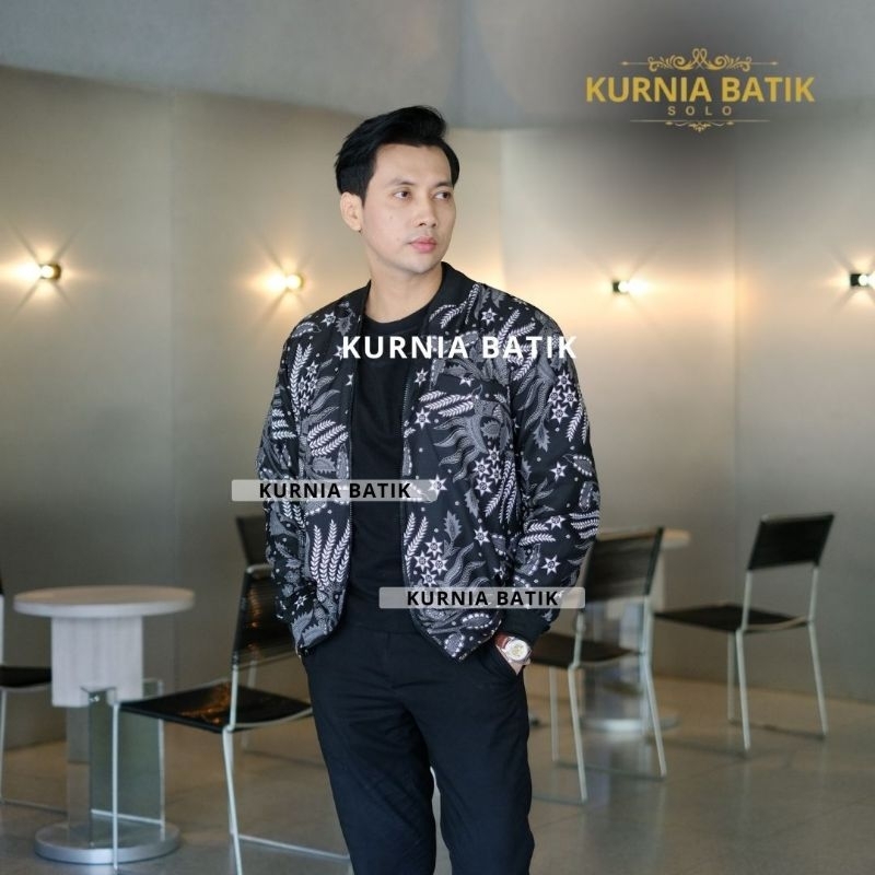 jaket batik pria motif manggar
