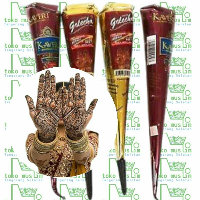 Henna Golecha netto 25g Warna Hitam & Merah Maron - Hena Art Wanita Arab Neha