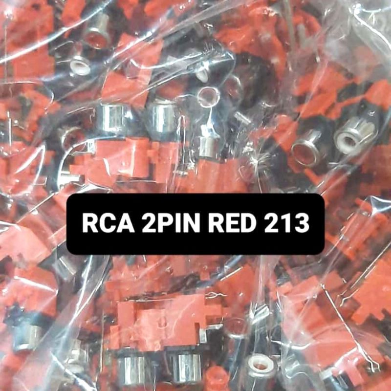 SOCKET RCA 2 PIN PCB TYPE RED BODY R/W RCA 213