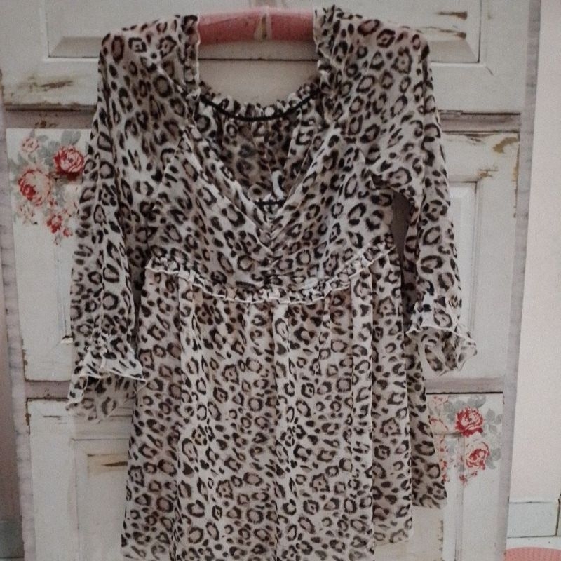 babydoll sabrina blouse sifon wanita second
