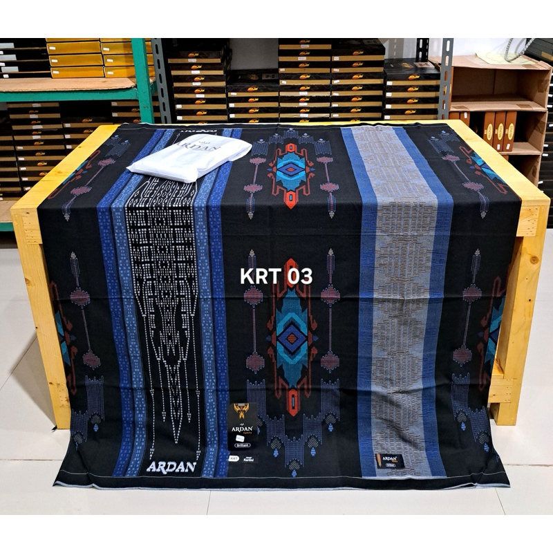 Sarung Ardan Family Briliant Bahan Lembut Dewasa - Motif Muslim Hitam Katun Tenun  Songket Santri Ba
