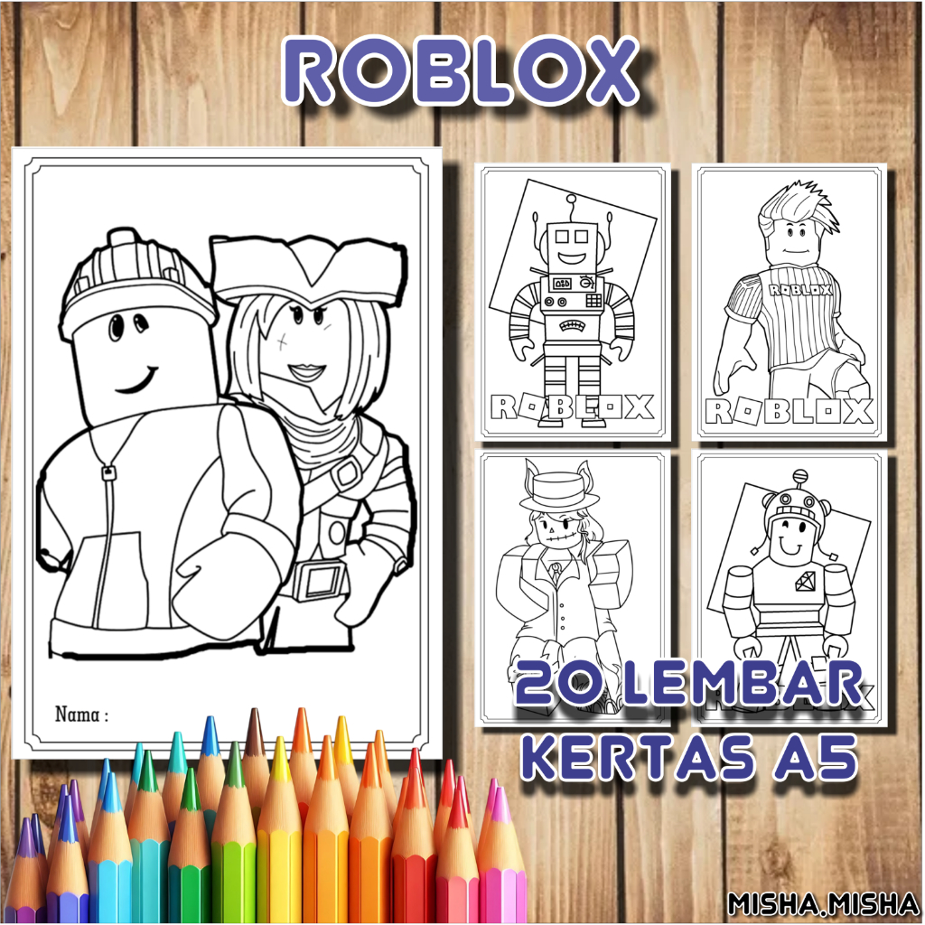 

20 Lembar Kertas Mewarnai ROBLOX ( A5 )