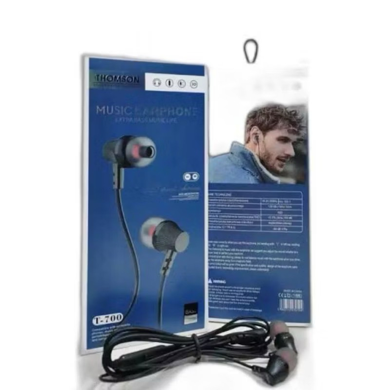 New  HF Earphone - Thomson T-700 + Witch Mic Super Bass - Jack 3.5mm Packing Import