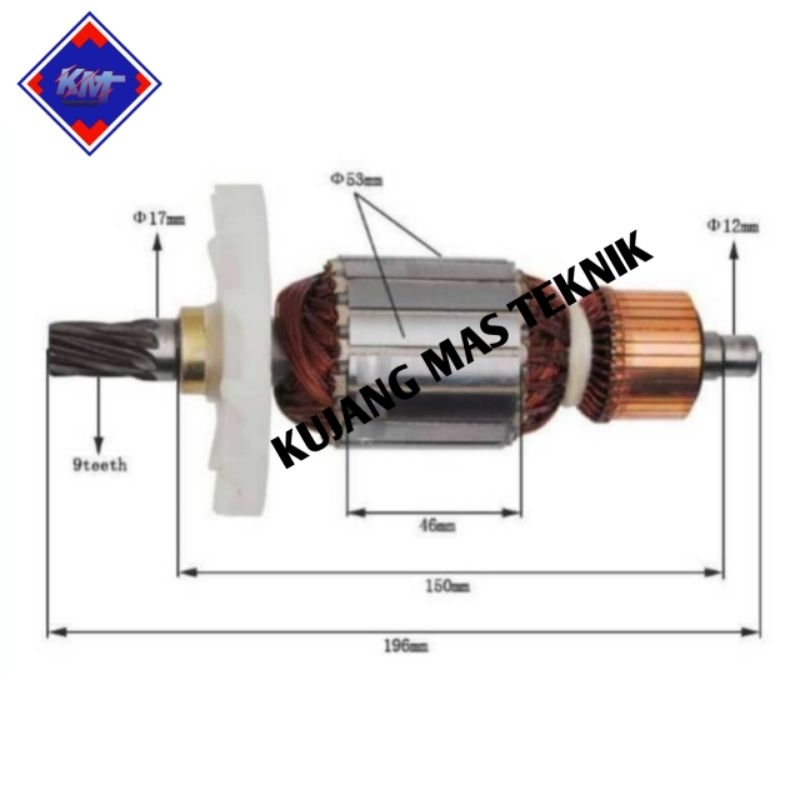 ARMATURE ANGKER HBM650 MESIN JACK HAMMER BITEC HBM650 ROTOR HBM650 BITEC