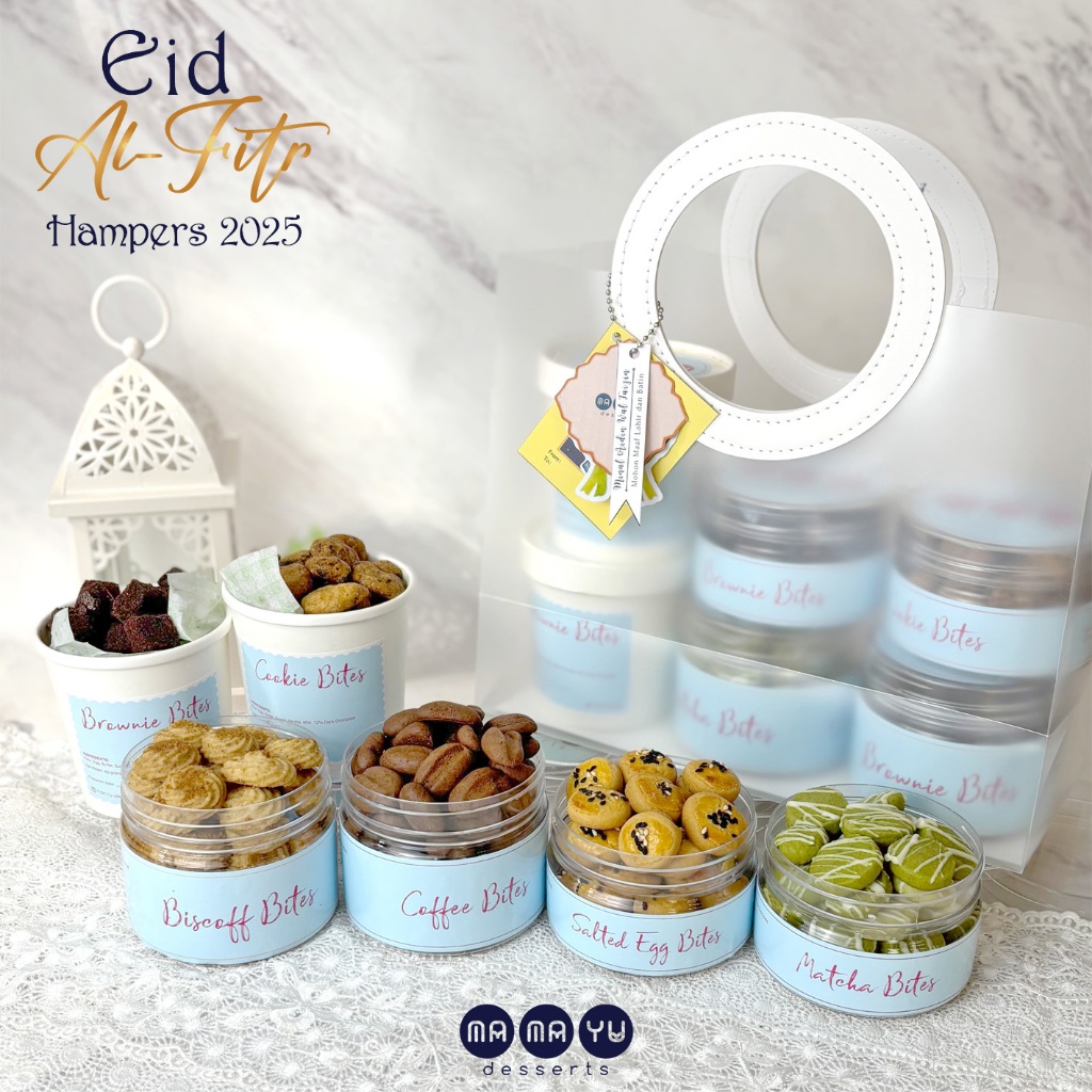 

Hampers E | Hampers Idul Fitri Lebaran Eid Mubarak hampers Kue kering cookies Hampers | Matcha cookies coffee cookies brownie salted egg bites