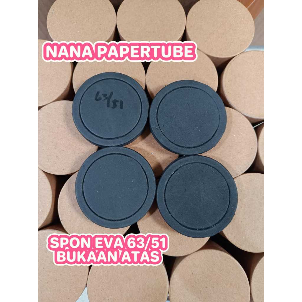 

SPON EVA 63/51 UNTUK NANA PAPER TUBE [BUKAAN ATAS] DIAMETER BOTOL PARFUM DIATAS 52 MM