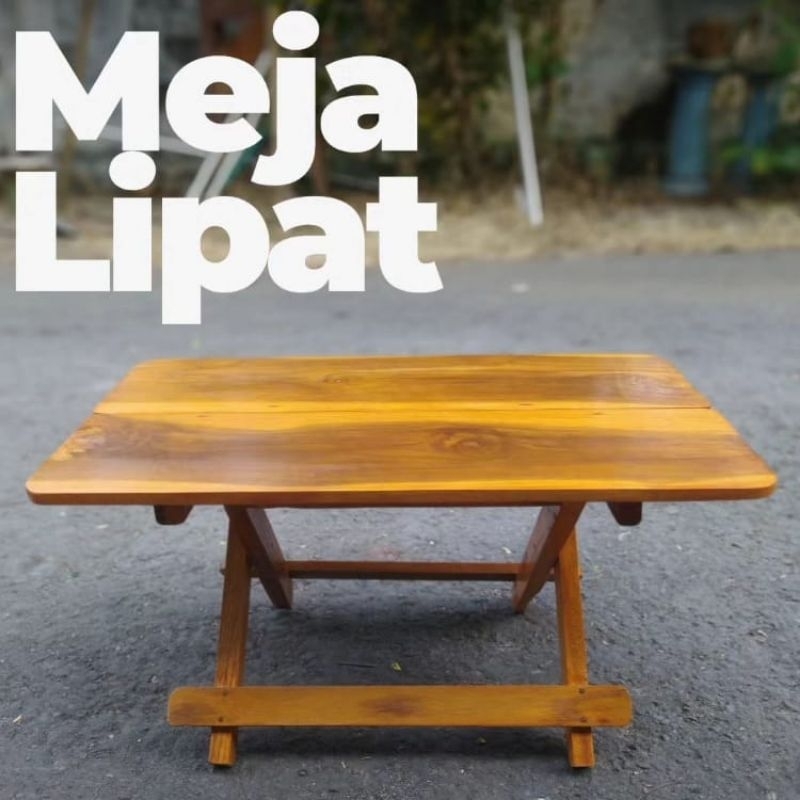 Meja Lipat Kayu Rehal Miring Al Qur'an Meja Belajar Portable