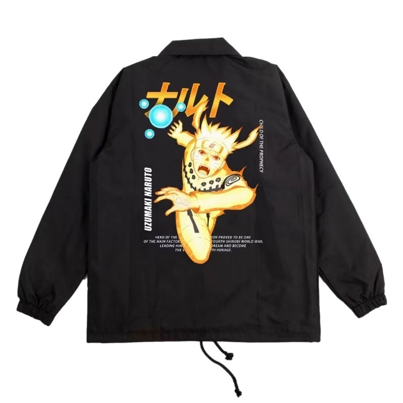 Jaket Coach Anime Naruto Kyubi Mode - Jaket Coach Windbreaker - Jaket Parasut