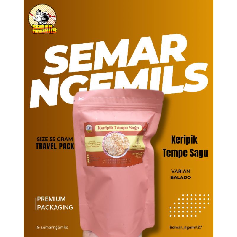 

Keripik Tempe Sagu oven Varian Balado netto 55 gram