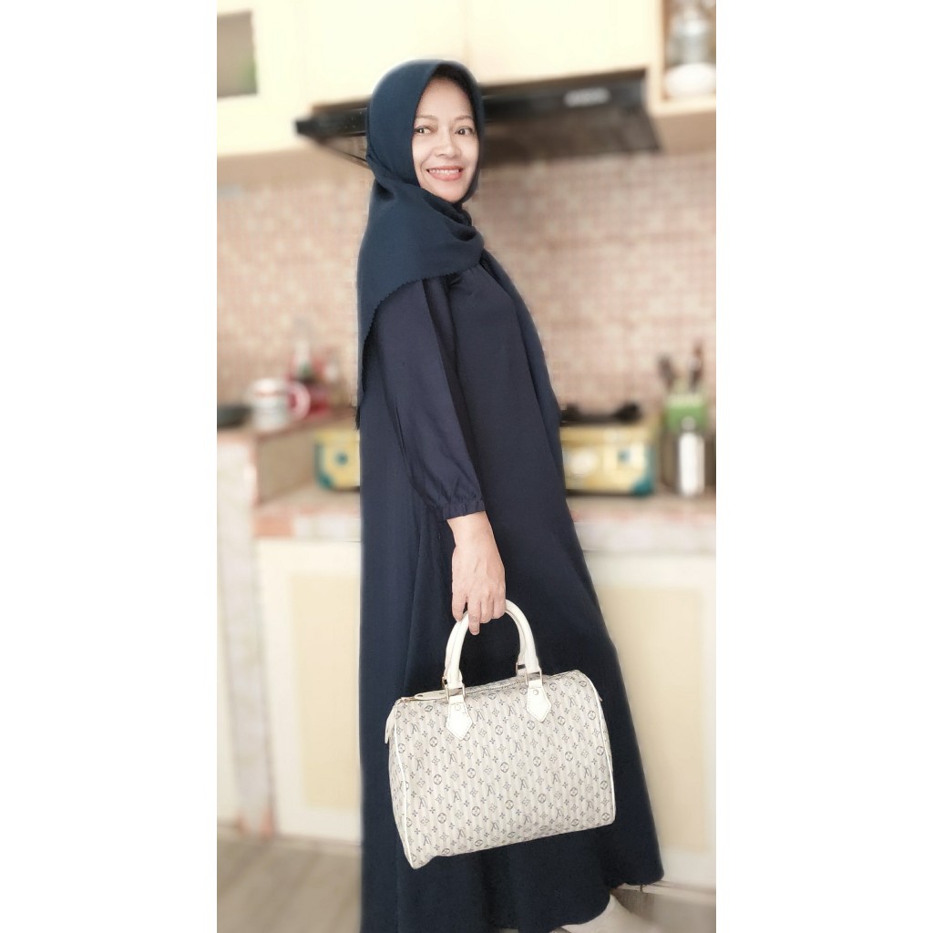 Tas tangan wanita, model speedy, bahan kanvas mix kulit, Mini Lin Croisette