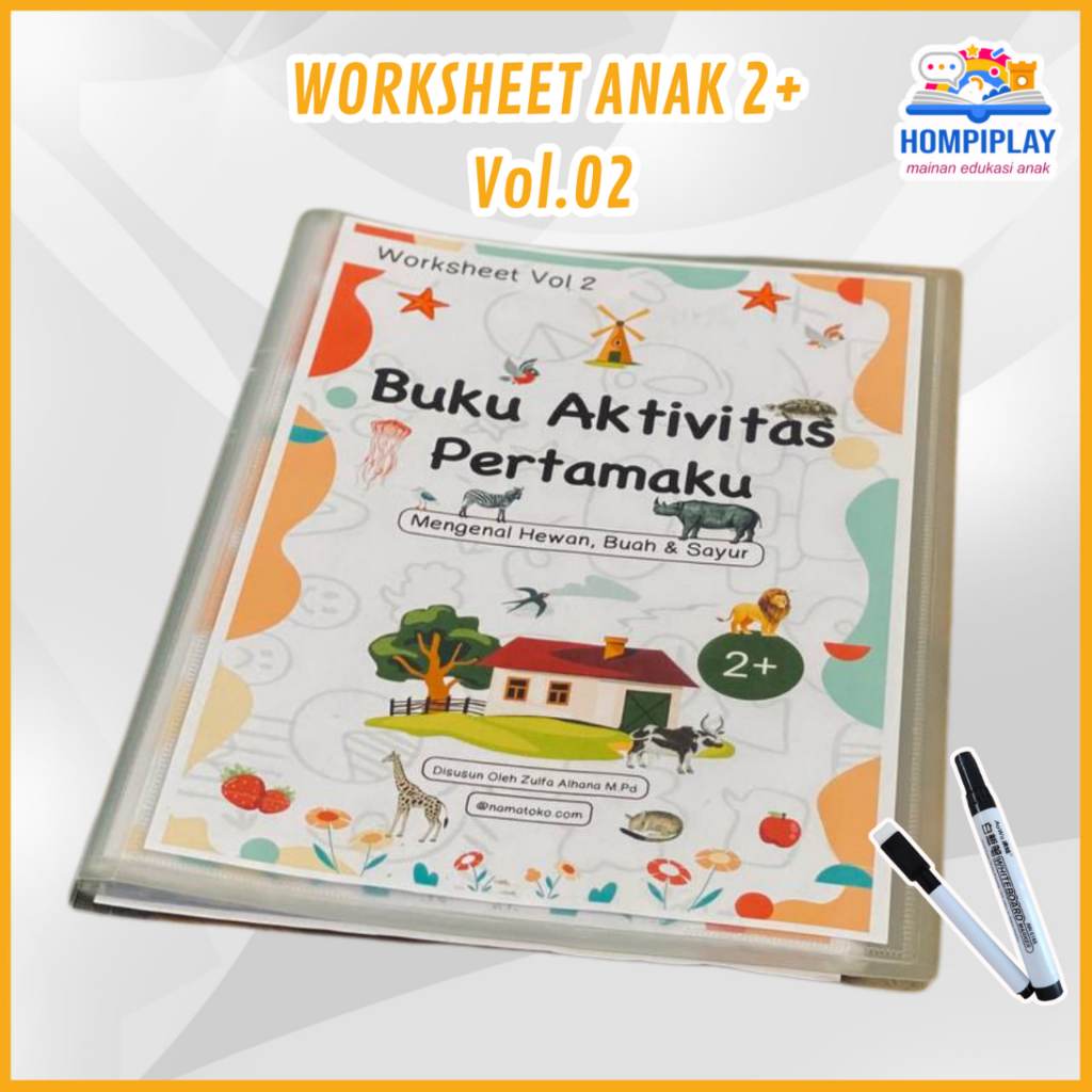 WORKSHEET PINTAR ANAK 2 TAHUN | Activity Worksheet Edukasi Anak pra tk