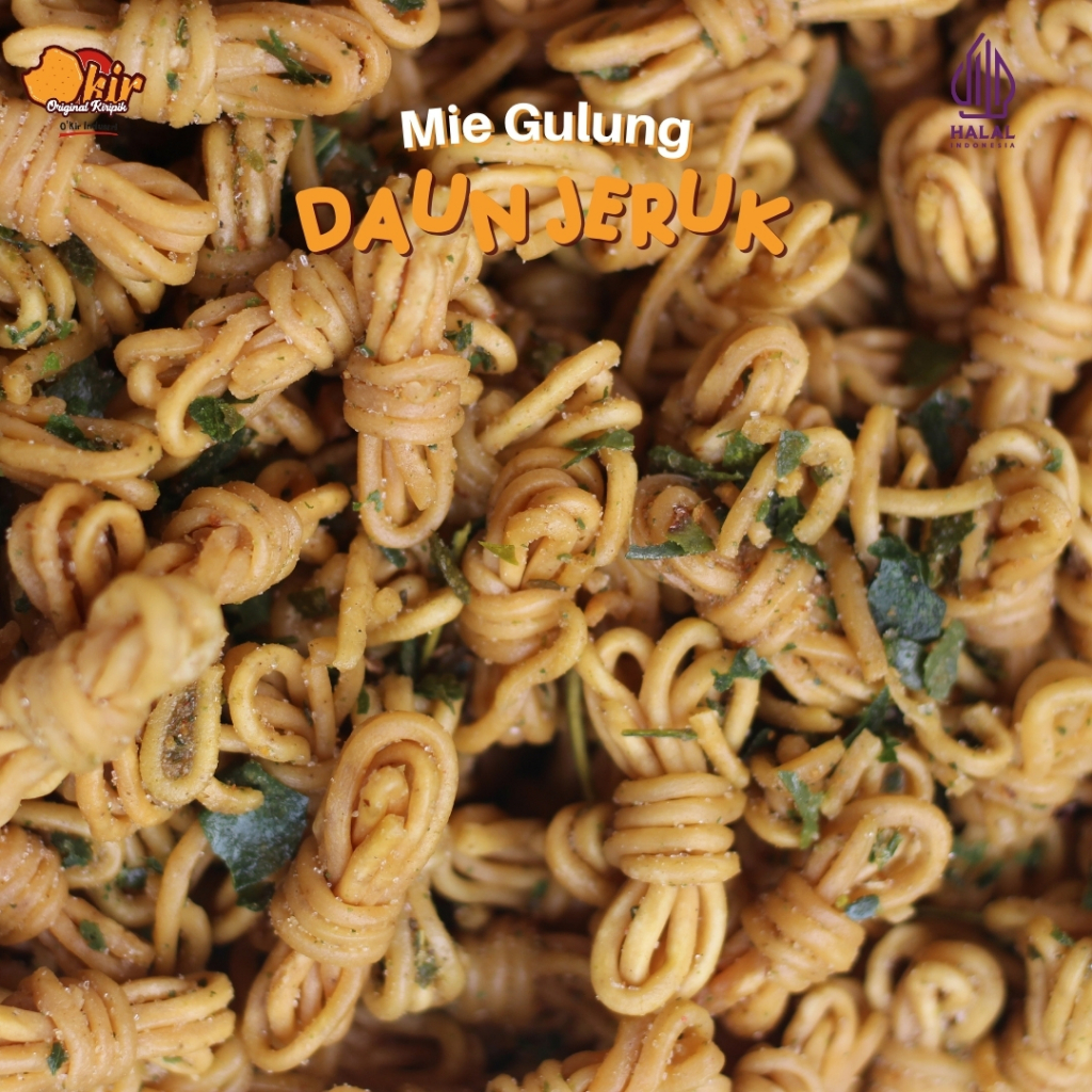 

MIE GULUNG DAUN JERUK 1kg/500gr/250gr/100gr ORIGINAL KIRIPIK (OKIR)