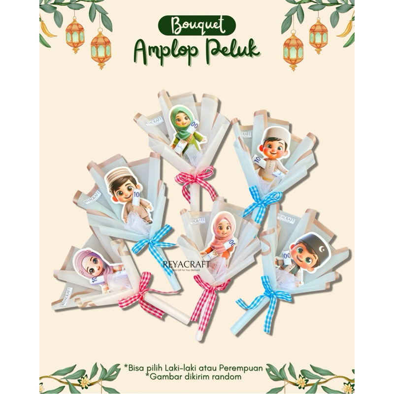 

REYACRAFT Buket THR Lebaran / Buket Amplop Lebaran / Buket Amplop Peluk / Buket angpao lebaran / Buket Lebaran