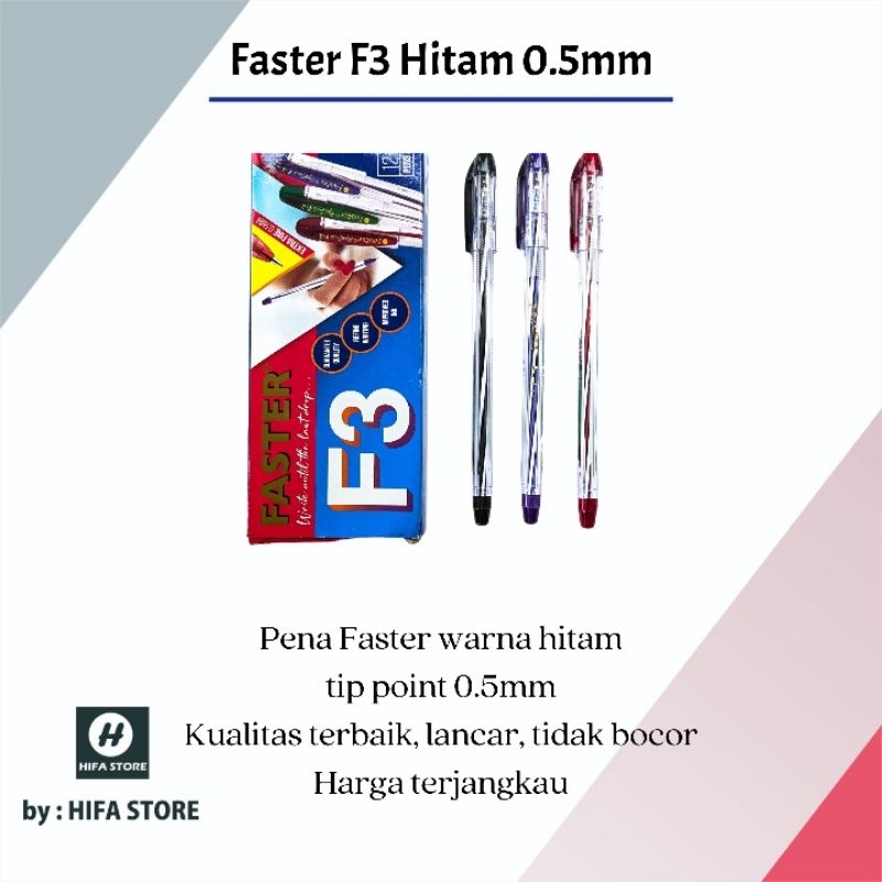 

Pulpen Bolpoin Faster F3 Hitam