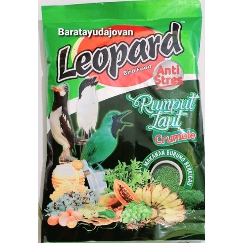 VOER LEOPARD SEAWEED HIJAU CRUMBLE KASAR pakan Burung LEOPARD SEA WEED HIJAU RUMPUT LAUT Makanan bur