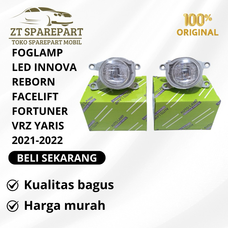 FOGLAMP LED INNOVA REBORN FACELIFT FORTUNER VRZ YARIS 2021-2022 ORIGINAL