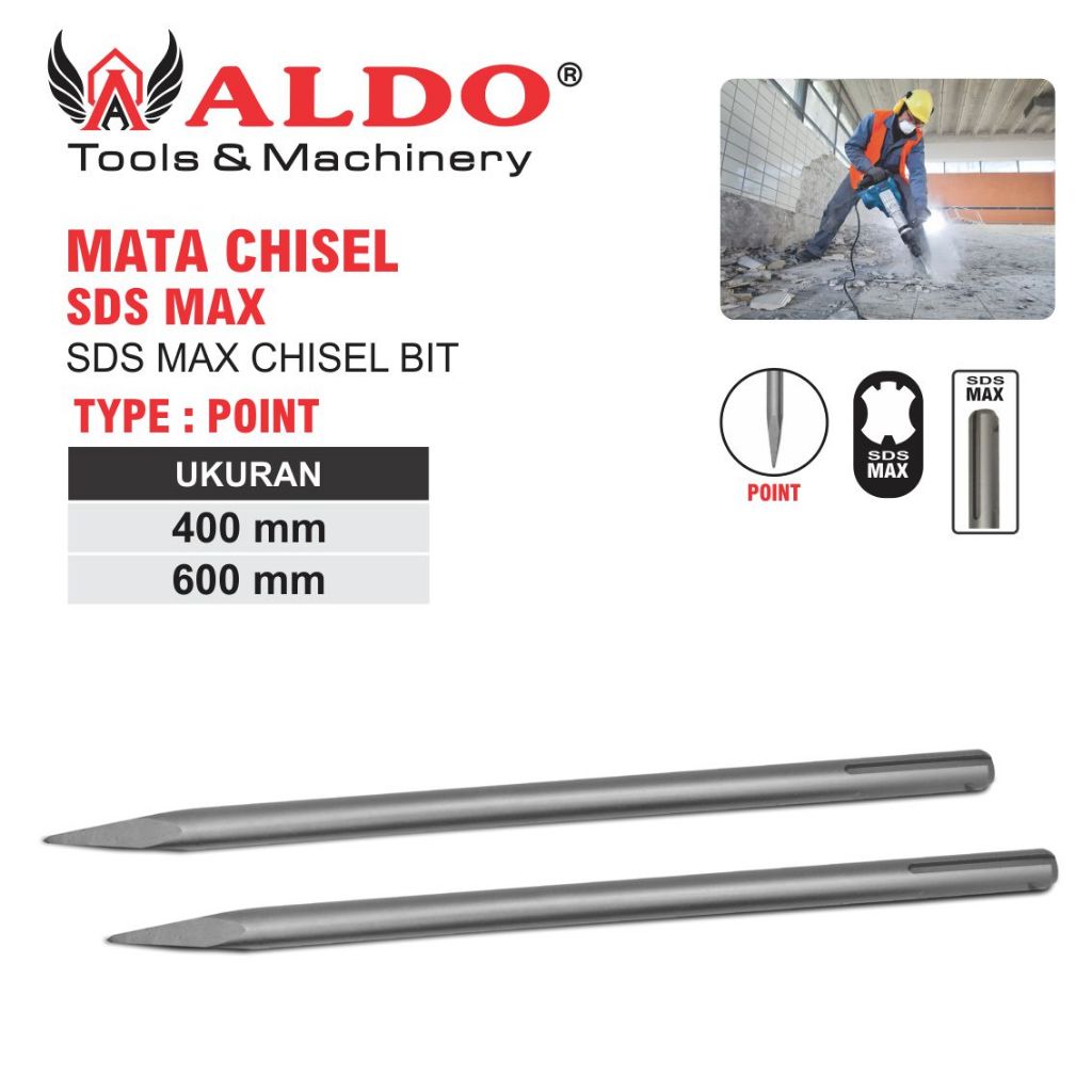 MATA CHISEL SDS MAX TYPE POINT / MATA BOR BOBOK BETON POINT SDS MAX /  SDS MAX CHISEL BIT MERK ALDO