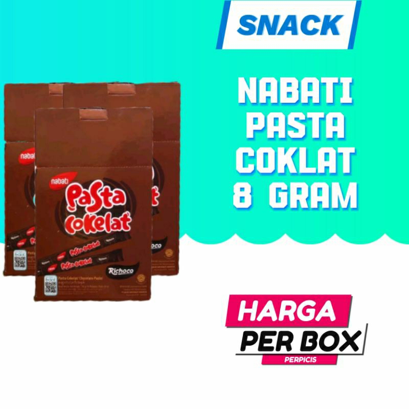 

nabati pasta 8 gram, keju, coklat