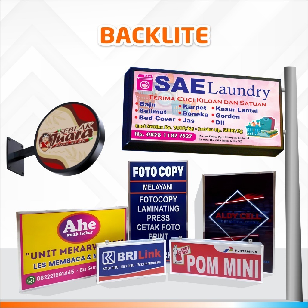 CETAK BAHAN BACKLITE (Neon box) 1sisi