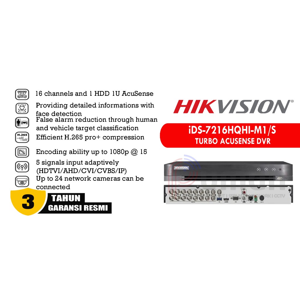 DVR HIKVISION TURBO ACUSENSE iDS-7216HQHI-M1/S DAN iDS-7216HQHI-M2/S