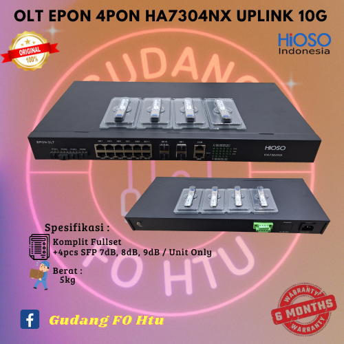 OLT EPON HIOSO HA7304NX 4PON UPLINK 10G - Unit Only - UNIT ONLY