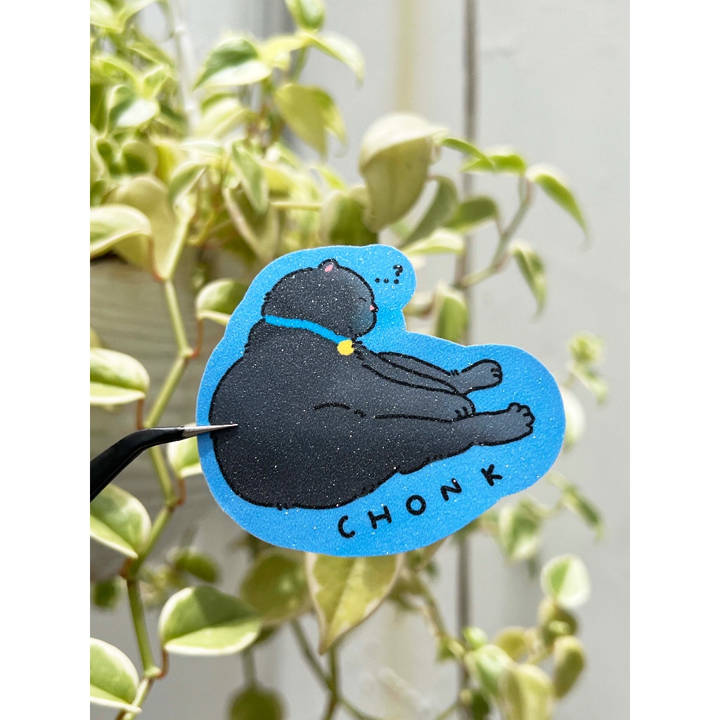 

cat chonk/gendut cat sticker glitter