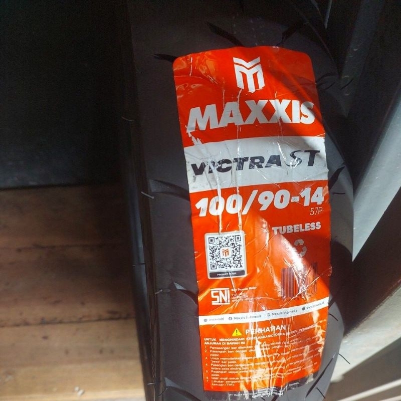 maxxis victra ban luar 100 / 90 ring 14 tubless vario belakang