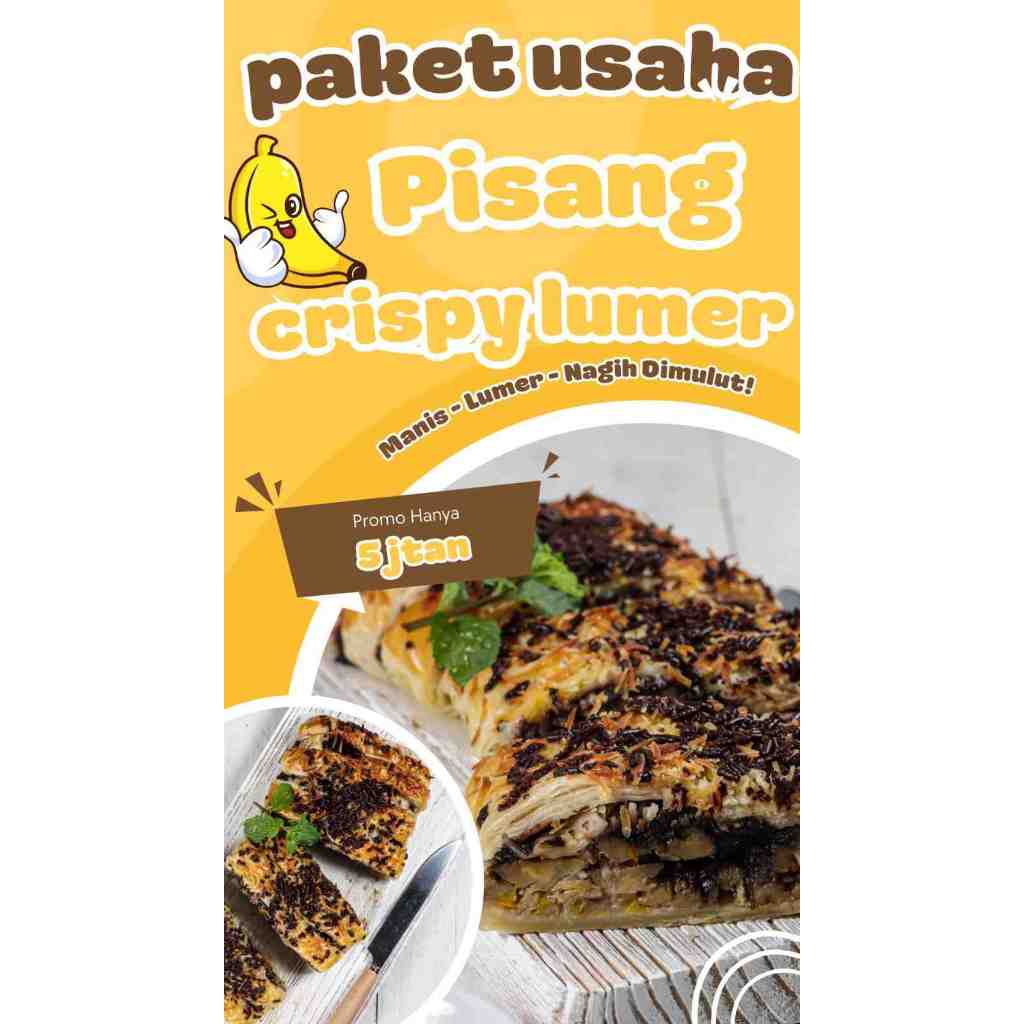 

Paket Kemitraan Pisang Crispy Lumer – Bisnis Kekinian, Cuan Maksimal!