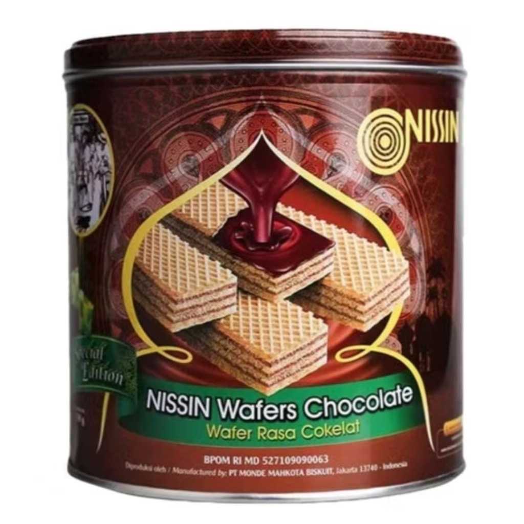 

Nissin Wafer Chocolate 300gr/267gr 1 dus isi 6 kaleng