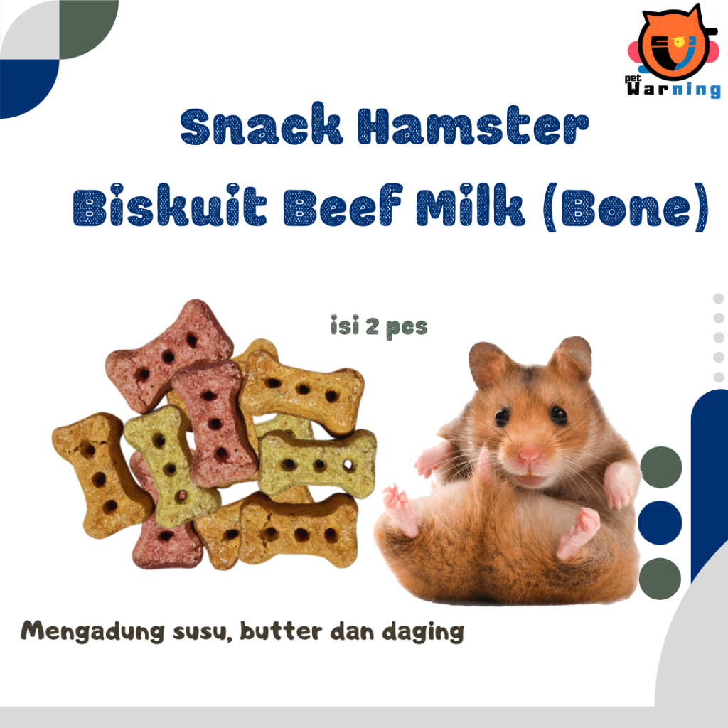 Snack Hamster Biskuit Beef Milk (Bone) - Snack Hamster  Landak Mini - Cemilan Hamster  Landak Mini -